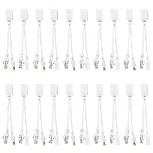 PoE Injektor, POE Adapter Injektor Splitter, 10 Paar IP Kamera POE RJ45 Kabel Power Over Ethernet Adapter Injektor + Splitter DC 12 V von Kuuleyn