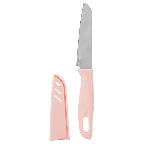 Schälmesser, Obstmesser, Küchenmesser, Messer Mit Hüllen, Kleines Küchenmesser, Tragbarer Obstmelonenschneider aus Edelstahl Mit Hülse Für Den Heimgebrauch(Rosa) von Kuuleyn