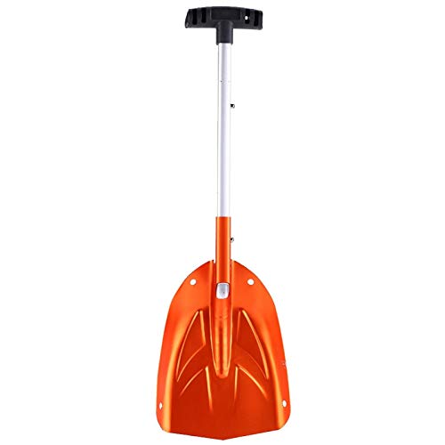 Schneeschaufel, Aluminiumlegierung Abnehmbare Teleskop Winter Schnee Eisschaufel Outdoor Kit Tool Orange von Kuuleyn