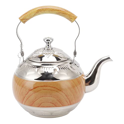 Silber 1L Edelstahl-Teekanne, Teekessel, Kaffeekanne, Wasserkocher, Edelstahl, Verdickter Starker Teekessel, Kaffeekessel Mit Herausnehmbarem Teesieb von Kuuleyn