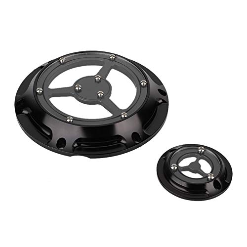Timer Cover, Derby Cover, Aluminium Motorrad Derby Cover Timing Timer Cover Set für XL XR 883 1200(Schwarz) von Kuuleyn