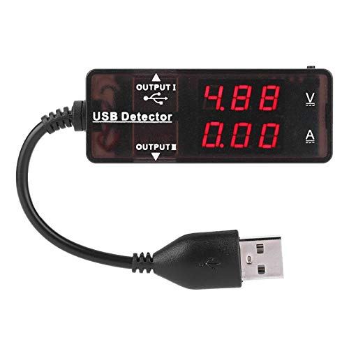 USB-Spannungs-Strommesser, ABS YB26VA Dual-Display USB-Detektor Voltmeter Amperemeter Spannungs-Strommesser Batteriekapazitätstester(Einzelne Farbe) von Kuuleyn