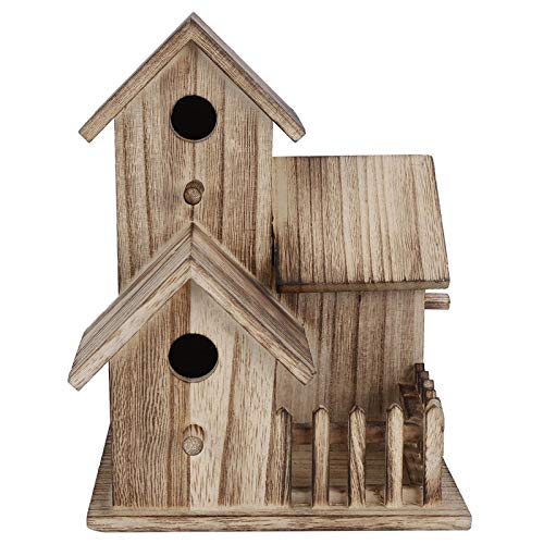 Kuuleyn Vogelhaus, Holz Klar Schöne Textur Robust Einzigartige Form Kleiner Outdoor Garten Vogel Nistkasten Haus Futterhäuschen Liefert Dekoration für Vögel Schwalben Papageien von Kuuleyn