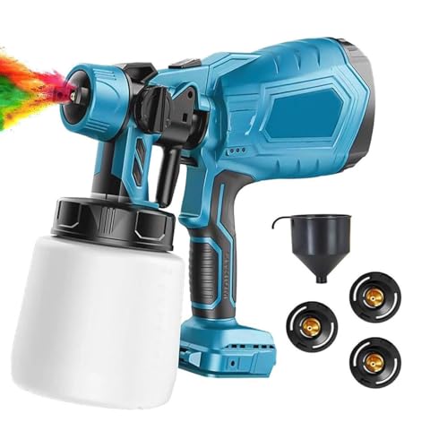 Akku Farbsprühsystem,Kompatibel mit Makita 18V Akkus,500W HVLP Elektrische Spritzpistole, 1000ML Behälter,3 Düsen & 3 Sprühmuster,für Wände & Zäune,Innen und Außenbereich (Keine Batterie undLadegerat) Akku Farbsprühsystem,Kompatibel mit Makita 18V Akkus,500W HVLP Elektrische Spritzpistole, 1000ML Behälter,3 Düsen & 3 Sprühmuster,für Wände & Zäune,Innen und Außenbereich (Keine Batterie undLadegerat) von KuwpbbT