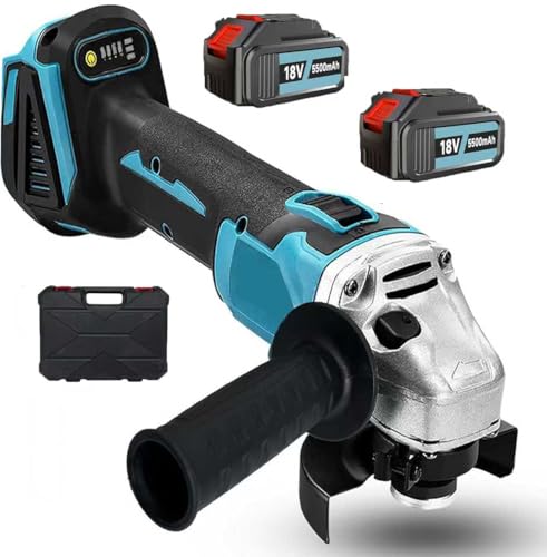 Akku Winkelschleifer ，Ersatz für Makita Akku 18V, Neues Upgrade Akku Flex Trennschleifer 125mm, 8500U/min,trennschleifer,doppelschleifmaschine, für Präzises Trennen und Schleifen（2X5.5Amh Akku） ﻿ ﻿ von KuwpbbT