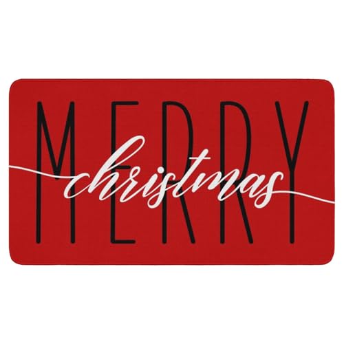 Kuyuayee Fußmatte mit Aufschrift "Merry Christmas", 76,2 x 43,2 cm, für den Innen- und Außenbereich, rutschfest, waschbar, Winter, Weihnachten, Urlaub, Heimdekoration, Teppiche Kuyuayee Fußmatte mit Aufschrift "Merry Christmas", 76,2 x 43,2 cm, für den Innen- und Außenbereich, rutschfest, waschbar, Winter, Weihnachten, Urlaub, Heimdekoration, Teppiche von Kuyuayee