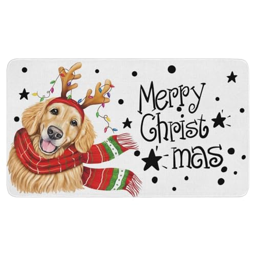 Kuyuayee Fußmatte mit Aufschrift "Merry Christmas", 76,2 x 43,2 cm, für drinnen und draußen, rutschfest, waschbar, Winter, Weihnachten, Urlaub, Heimdekoration Kuyuayee Fußmatte mit Aufschrift "Merry Christmas", 76,2 x 43,2 cm, für drinnen und draußen, rutschfest, waschbar, Winter, Weihnachten, Urlaub, Heimdekoration von Kuyuayee