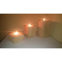 Set Kleine Kerzenhalter Eiche Massiv - 3stk von KveilaMLtd