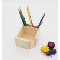 Notizzettel Und Stifthalter Aus Holz | Unvollendeter Hölzerner Haftnotiz - Stift-Organizer Schreibtisch-Organizer Schreibtischzubehör Heimbüro von KviatArt