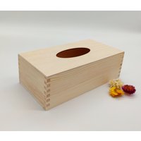 Taschentuchbox Aus Holz | Rechteckige Taschentuchbox-Abdeckung Unvollendete, Unbemalte, Schlichte Holzkiste Taschentuch Lange von KviatArt