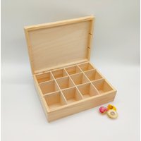 Teebeutelbox Aus Holz Mit 12 Fächern | Unfertige Teekiste Aufbewahrungsbox Geschenkbox Für Teeliebhaber Decoupage Tee-Organizer Teebeutelbox Aus Holz Mit 12 Fächern | Unfertige Teekiste Aufbewahrungsbox Geschenkbox Für Teeliebhaber Decoupage Tee-Organizer von KviatArt