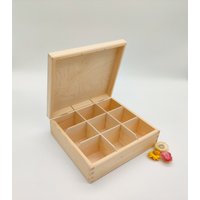 Teebeutelbox Aus Holz | Unfertige Displaybox Mit 9 Fächern Aufbewahrungsbox Geschenkbox Für Teeliebhaber Decoupage-Box Tee Organizer Heimwerken Teebeutelbox Aus Holz | Unfertige Displaybox Mit 9 Fächern Aufbewahrungsbox Geschenkbox Für Teeliebhaber Decoupage-Box Tee Organizer Heimwerken von KviatArt