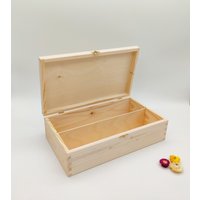 Weinkarton Für 2 Flaschen | Hochzeitsgeschenk Holzgeschenk Weinliebhaber Unfertige Flaschenkiste Aus Holz Mit Deckel Und Riegel Geschenk Ihn von KviatArt
