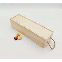 Weinkiste Mit Schiebedeckel Und Kordel | Hochzeitsgeschenk Flaschenaufbewahrungsbox Unfertige Flaschenkiste Aus Holz Holzgeschenk Für Weinliebhaber von KviatArt