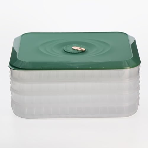 Kvota Aufbewahrungsbox für Lebensmittel 4-lagig, Knödelbox mit Deckel, Behälter Aufschnittbox Gefrierbehälter für Kühlschrank und zum Einfrieren. Mehrschichtig, transparent von Kvota