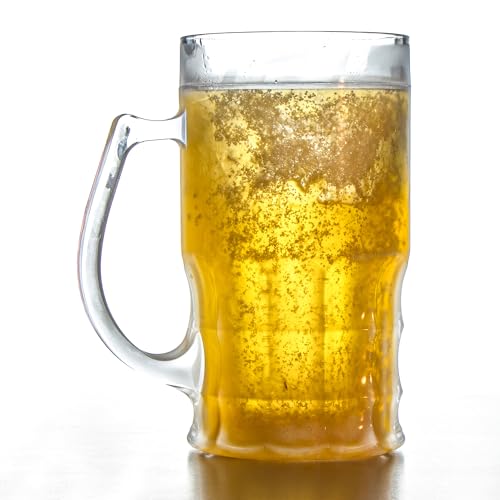 Kvota Bierkrug mit Kühlakku 0,5 L Kunststoff, Getränkekühler Kühlbecher, Bierkrug selbstkühlend, Maßkrug, Doppelwand-Krug, Partybecher (2) von Kvota