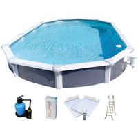 KWAD Schwimmbecken "Supreme all in Premium Folie", (Set, 7 tlg.), 7-tlg., BxLxH: 370x730x132cm, sand, inkl. Bodenisolationsset von Kwad