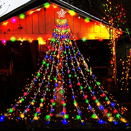 Kwaiffeo Weihnachtsdeko Aussen: 3.5M 350 LED-Wasserfalllichter Mit 8 Modi, Weihnachtsbeleuchtung für Weihnachtsbaum Haus Hof Veranda Terrasse Gartendekoration, Mehrfarbig Kwaiffeo Weihnachtsdeko Aussen: 3.5M 350 LED-Wasserfalllichter Mit 8 Modi, Weihnachtsbeleuchtung für Weihnachtsbaum Haus Hof Veranda Terrasse Gartendekoration, Mehrfarbig von Kwaiffeo
