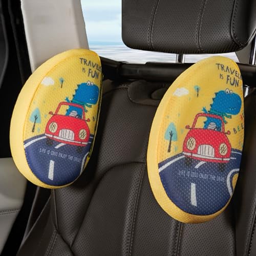 Kwak's Auto Kopfstütze Kissen, Kinder Erwachsene Kopfstütze Unterstützung für Auto-Reise Schlafende Auto Kopfstütze-EIN Muss für das Schlafen während der Straßenreise (Gelb) von Kwak's