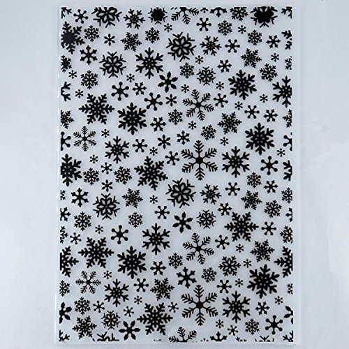 Kwan Crafts A4 Größe Weihnachten Schneeflocke Kunststoff Prägeschablone Ordner für Kartengestaltung Scrapbooking und andere Papierbastelarbeiten 29,7 x 21 cm von Kwan Crafts