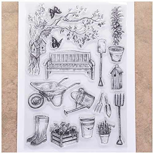 Kwan Crafts Garden Tools 3040211 Stempel mit Schmetterling, transparent, für Karten, Dekoration und DIY-Scrapbooking von Kwan Crafts