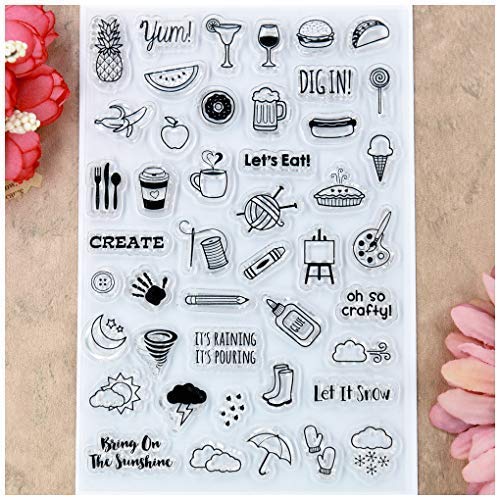Kwan Crafts Life Icons Transparente Stempel für Kartengestaltung, Dekoration und DIY Scrapbooking von Kwan Crafts