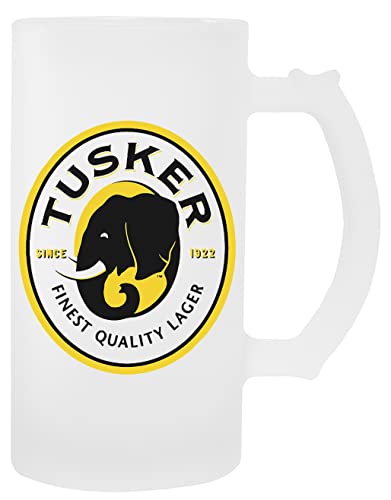 Kwantees Tusker Lager Logo Glasbierkrug Umweltfreundlicher Getränkebecher von Kwantees