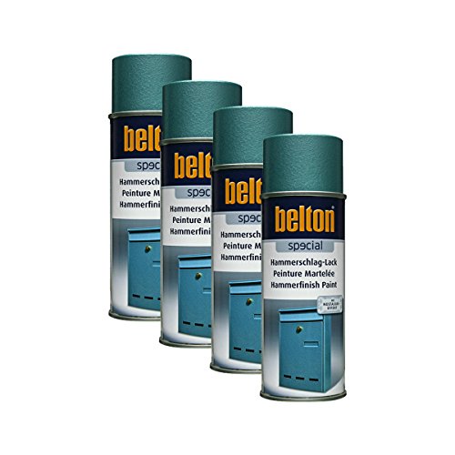 KWASNY 4x 323 004 BELTON SPECIAL Hammerschlag-Lack blau 400ml von Kwasny