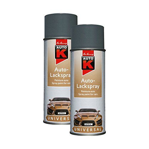 KWASNY 2x 233 008 AUTO-K UNIVERSAL Auto-Lackspray Galinitgrau Seidenmatt 400ml von Kwasny