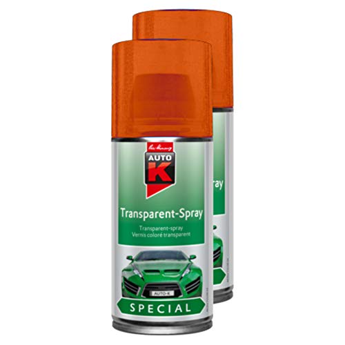 Kwasny 2X Auto-K Transparent-Spray Lack Spray Lackspray Spraylack Glas Metall Keramik Orange 150 Ml von Kwasny
