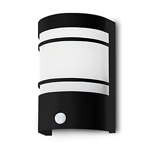 Kwazar - Außenlampe Wand, Außenwandleuchten Deckenlampe - Wandleuchte Deckenleuchte Aussen Fassadenleuchte - Strahler Außen max. 60W, E27 IP44 - Wetterfest Beleuchtung - MEGAN, Schwarz von Kwazar Luminaire