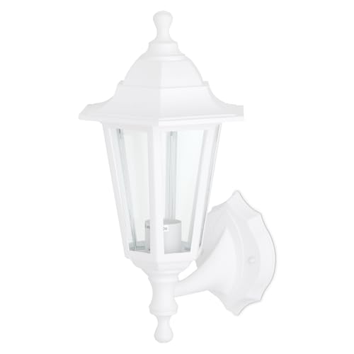 Kwazar Luminaire Außenwandleuchte E27 IP44 Weiss Rustikale Außenlampe max 60W – Wetterfeste Wandbeleuchtung für Hauswand, Garten & Eingangsbereich | ERANO.A Außenleuchte von Kwazar Luminaire