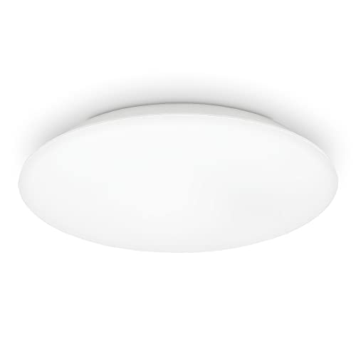 Kwazar Luminaire LED Deckenleuchte Flach Rund, Deckenlampe 12W 4000K 1020LM IP44 Wasserdichte Badezimmer lampe, Küchenlampe Neutralweiß für Küche Bad Schlafzimmer Flur Keller 23cm MARY Weiss von Kwazar Luminaire