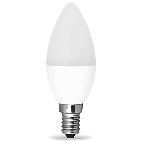 Kwazar Luminaire LED Birne E14 Leuchtmittel Neutralweiss Lampe Milk SMD 4W wie 40W 350lm Kerzenform C37 von Kwazar Luminaire
