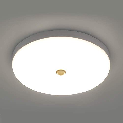 Kwazar Luminaire LED Deckenleuchte KROM.S 30W 2700lm weiß Durchmesser 24cm Bewegungs- und Dämmerungssensor von Kwazar Luminaire