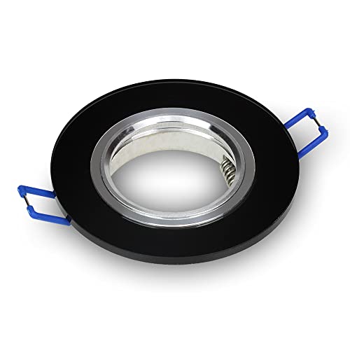 Kwazar Luminaire LED Einbauspot RIK.8 Einbaustrahler Einbaurahmen Rund Glas Schwarz Spiegel extra flach von Kwazar Luminaire