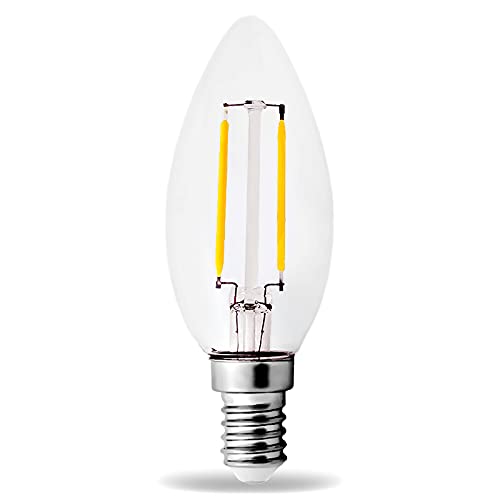 Kwazar Luminaire Leuchtmittel LED Filament E14 Kerze 2W 210lm Warmweiß LED Leuchte Glühfaden Birne Edison C35 Kwazar Luminaire Leuchtmittel LED Filament E14 Kerze 2W 210lm Warmweiß LED Leuchte Glühfaden Birne Edison C35 von Kwazar Luminaire