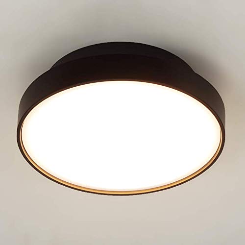 Kwazar Luminaire Garten Deckenleuchte schwarz Ø 30cm, 2 x E27 Fassung, IP65 Wasserdicht Feuchtraumleuchte Außen Lampe Lupin von Kwazar Luminaire