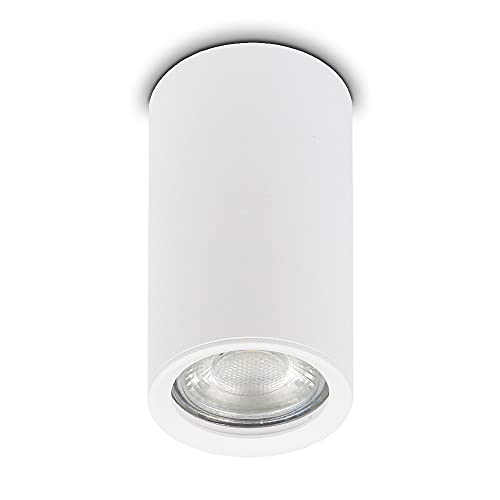 Kwazar Luminaire Aufbauspot GU10 Deckenspot 230V Deckenlampe Weiss Rund Ø56mm x 100mm Aufbaustrahler Deckenleuchte Strahler ROLLER.A von Kwazar Luminaire