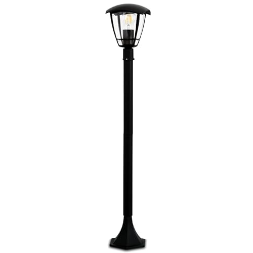 Kwazar Luminaire Wegeleuchte E27 IP44 Standleuchte Gartenlampe zur Beleuchtung von Garten, Einfahrt und Terrassen Vika.D Schwarz von Kwazar Luminaire
