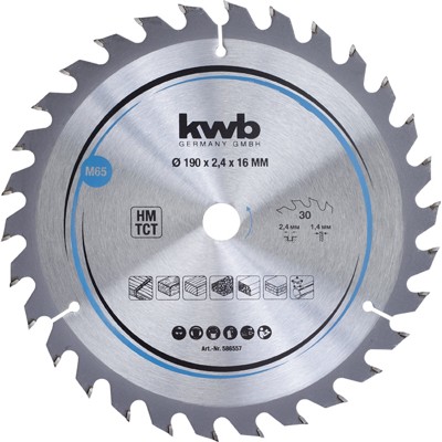 Spanplatten-Sägeblätter **** für Handkreissägen ø190 x 16mm, 30Z Spanplatten-Sägeblätter **** für Handkreissägen ø190 x 16mm, 30Z von Kwb