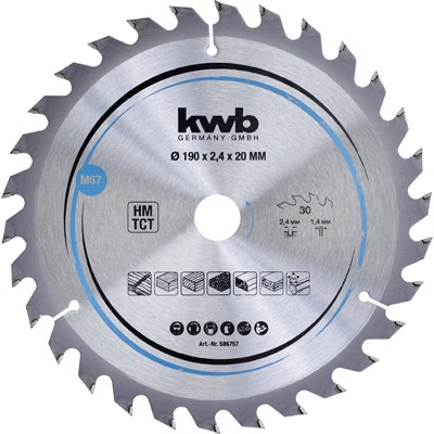 Spanplatten-Sägeblätter **** für Handkreissägen ø190 x 20mm, 3oZ von Kwb