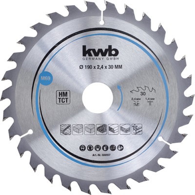 Spanplatten-Sägeblätter **** für Handkreissägen ø190 x 30mm, 30Z von Kwb