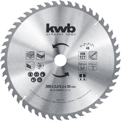Spanplattenkreissägeblatt ø300 x 30mm von Kwb