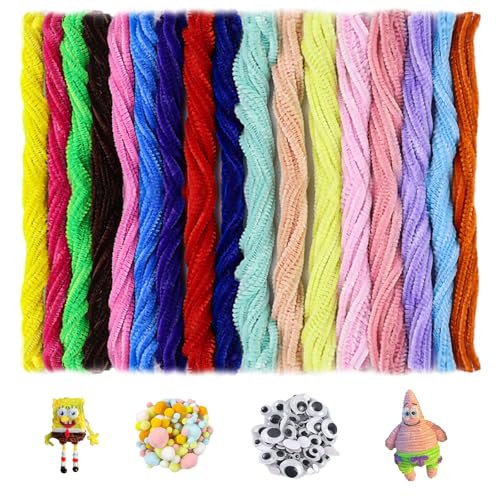 200 Stück Bunte Pfeifenreiniger,Pfeifenputzer Zum Basteln,Biegsame Plüsch Pfeifenputzer,30cm Pfeifenreiniger Chenille Faden Mit 100 Wackelaugen Selbstklebend Und 130 Pelzbällen,Pfeifenreiniger Lang 200 Stück Bunte Pfeifenreiniger,Pfeifenputzer Zum Basteln,Biegsame Plüsch Pfeifenputzer,30cm Pfeifenreiniger Chenille Faden Mit 100 Wackelaugen Selbstklebend Und 130 Pelzbällen,Pfeifenreiniger Lang von Kweiugfi