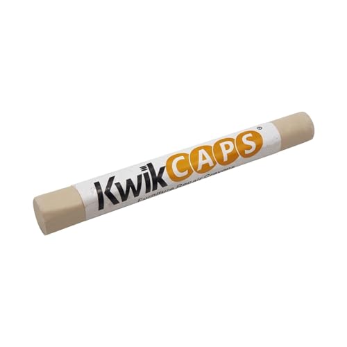 kwikCaps 1 Holz-Reparaturstift Farbe Halifax Eiche weiss Wachs-Korrekturstift zum Auffüllen von Schrammen Kratzern Flecken auf Möbeln Furnier Laminat Holzboden Massivholz Arbeitsplatte Melaminplatten von KwikCaps