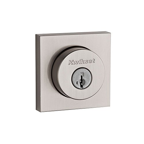 Kwikset 158 quadratischer Einzylinder-Riegel mit SmartKey, satiniertem Nickel von Kwikset