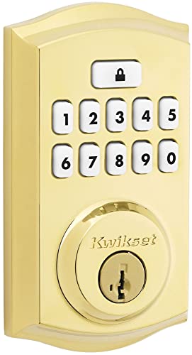 Kwikset 9260TRL-L03S Traditionelle SmartCode-Tastatur Elektronischer Riegel SmartKey Lebenslange Messing-Finish von Kwikset