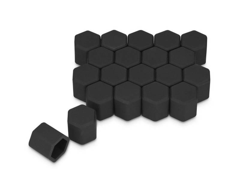 kwmobile Muttern 20x Abdeckung für 17 mm Radmuttern Auto Rad Schraube, (1-St), Radschrauben Cover - Mutter Kappen in Schwarz von Kwmobile