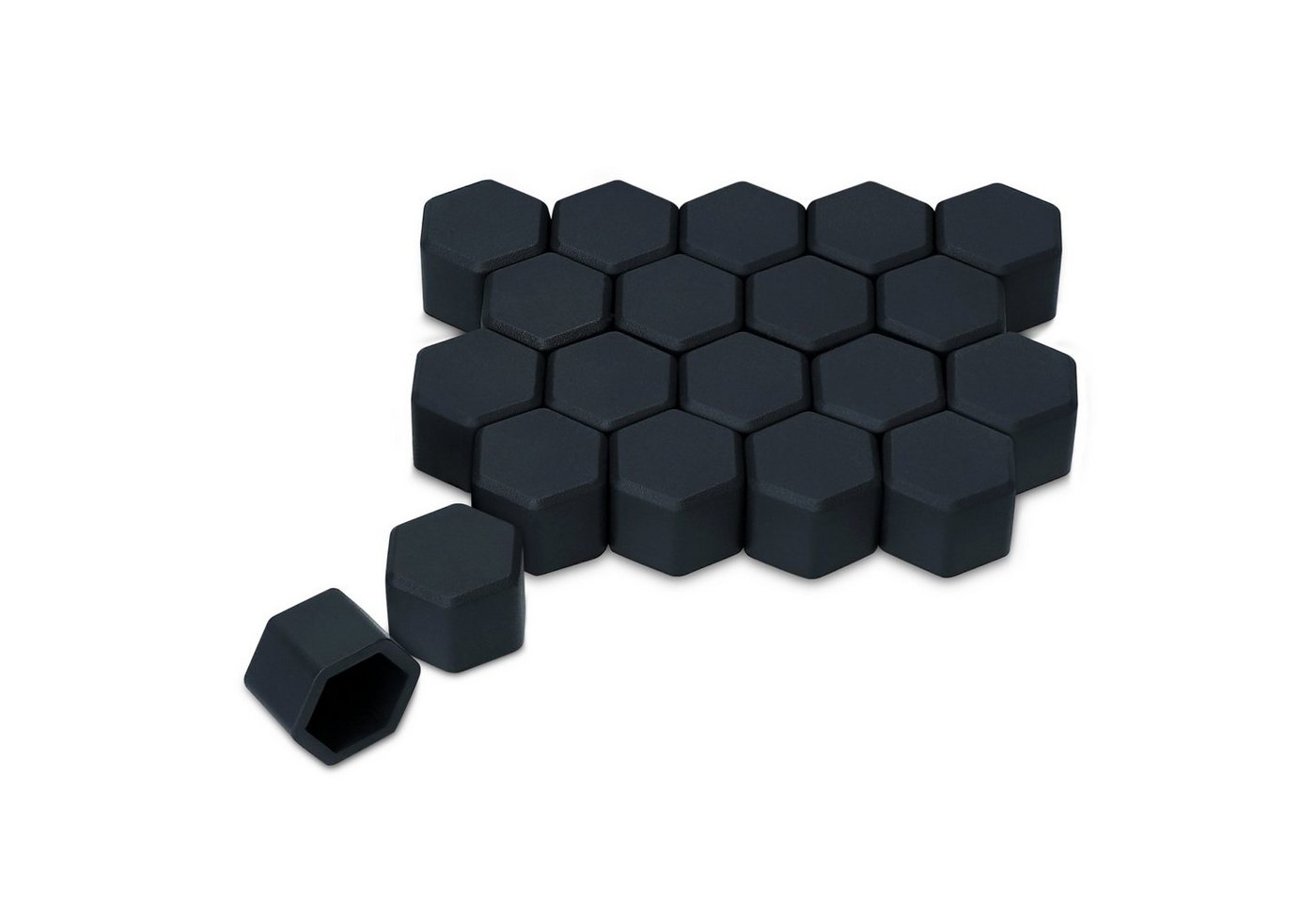 kwmobile Muttern 20x Abdeckung für 21 mm Radmuttern Auto Rad Schraube, (1-St), Radschrauben Cover - Mutter Kappen in Schwarz von Kwmobile